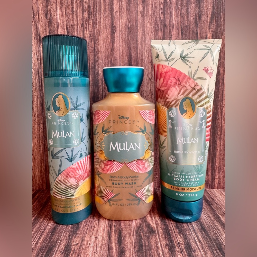 👑🌟Bath & Body Works Disney Princess Mulan Body Care Set Brand New👑🌟 - Picture 2 of 4